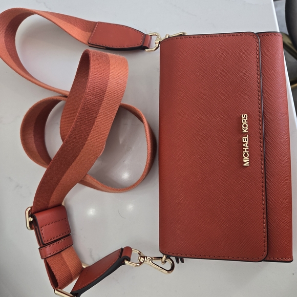 Michael Kors Handbags - Michael Kors Brick Red Crossbody Bag